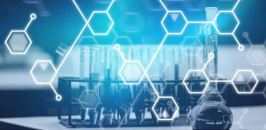 Bilimsel arka plan, laboratuvar camları..