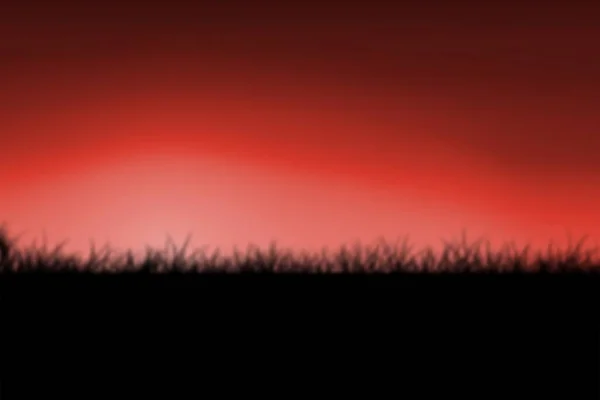 Silhouette Grassy Field Clear Sky — Zdjęcie stockowe
