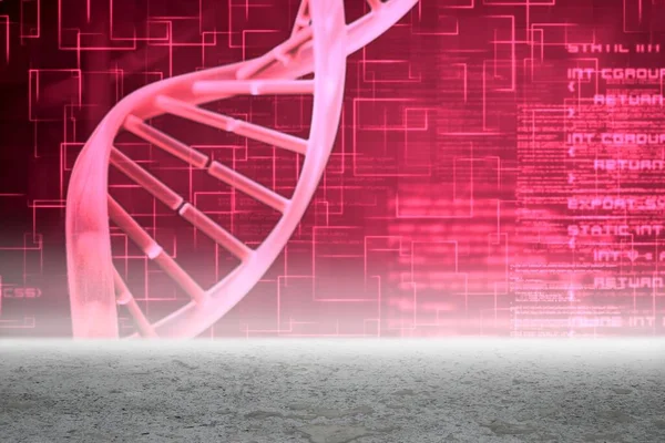 Digitally Generated Pink Dna Helix Graphic Desert — Foto Stock