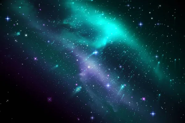 Digitally Generated Aurora Shimmering Night Sky — 图库照片