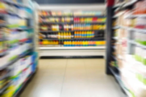 Blurred View Products Arranged Shelves Supermarket —  Fotos de Stock