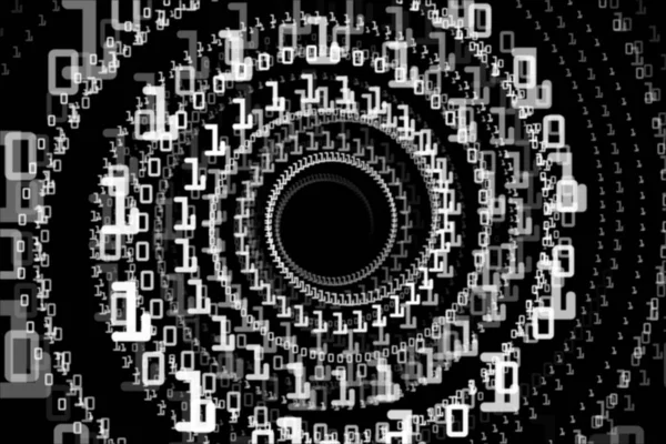 Błyszczący Spirala Kod Binarny — Zdjęcie stockowe