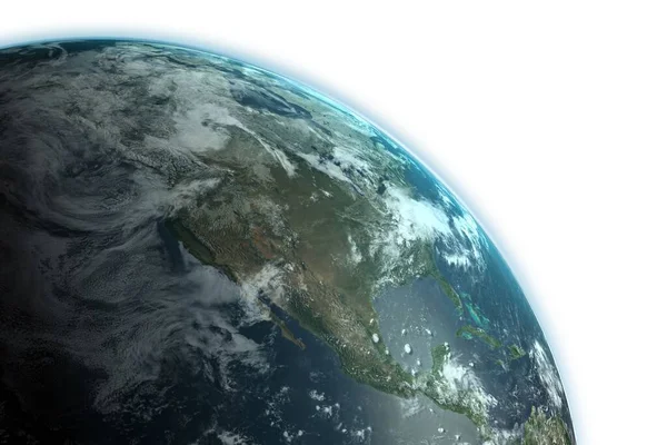 Digitally Composite Image Earth White Background — ストック写真