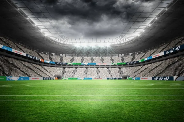 Digitally Generated Image Illuminated Rugby Stadium — Fotografia de Stock