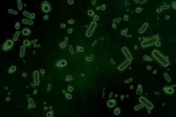 바이러스와 박테리아 인체에서의 디지털 이미지 — 스톡 사진