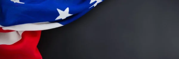 High Angle View American Flag Black Background — ストック写真
