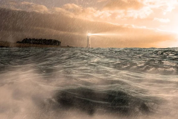 Stormy Sea Lighthouse — Foto Stock