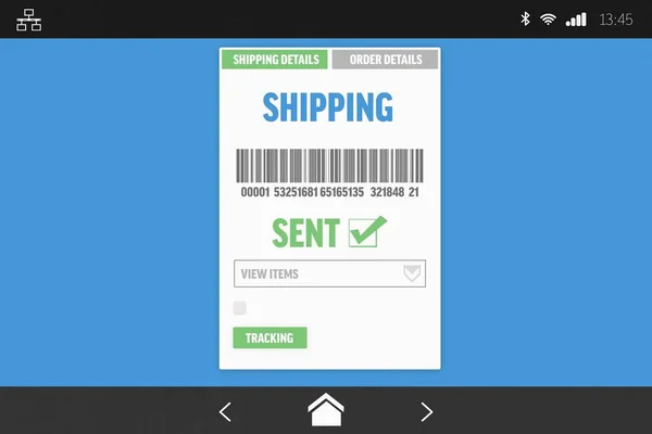 Digital Composite Image Shipping Report Mobile Screen — Foto Stock
