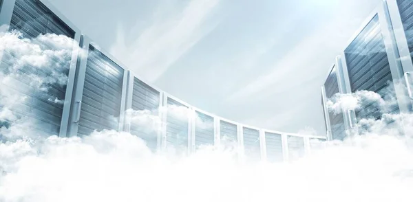 Server Nelle Nuvole Immagine Generata Digitalmente — Foto Stock