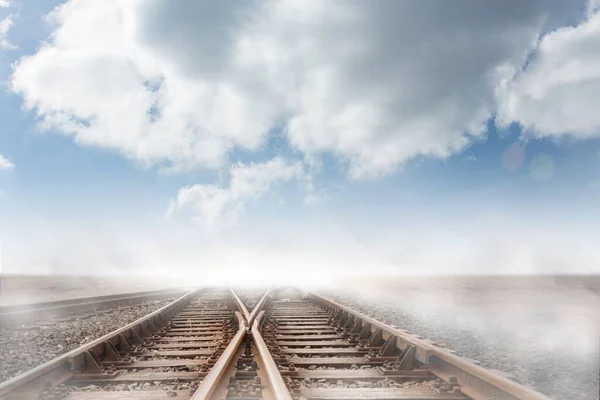 Train Tracks Leading Horizon — Stock Photo, Image