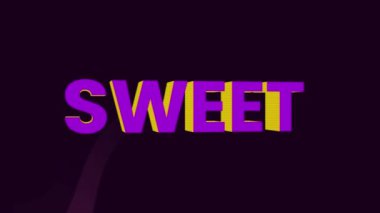 Siyah arkaplanda tatlı metin ve şekillerin animasyonu. Sosyal medya ve dijital arayüz konsepti dijital olarak oluşturulmuş video.