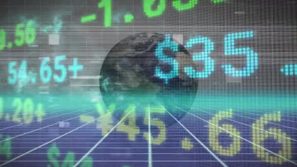 Animering Störningar Och Aktiemarknaden Över Hela Världen Teknik Databehandling Och — Stockvideo
