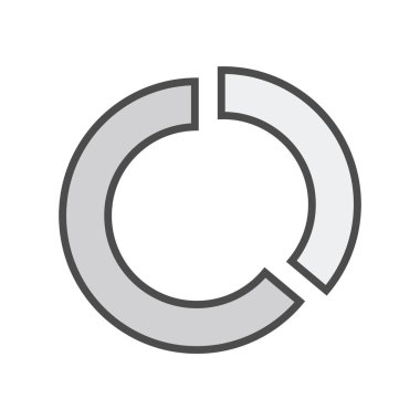 Composite image of gray donut chart against white background