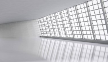 Tavanlı boş beyaz oda