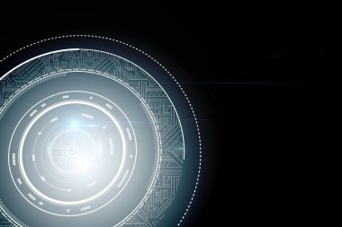 siyah arka plan ile parlayan daire