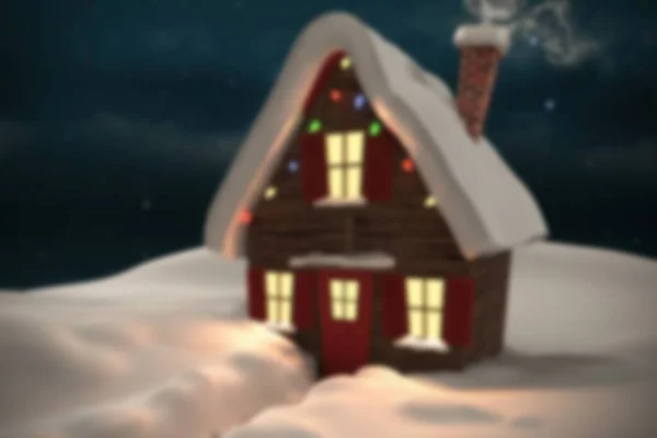 Zamazany Dom Bożego Narodzenia Tle — Zdjęcie stockowe