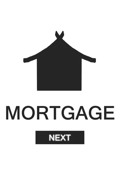Graphic Image Mortgage Text Icon White Background — Stockfoto