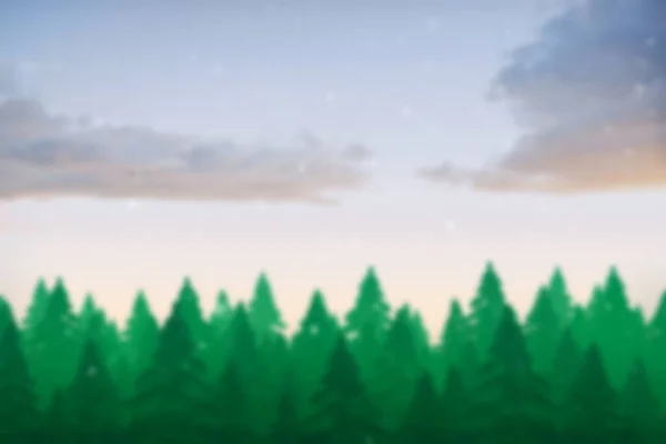 Blurred Fir Tree Forest — 图库照片