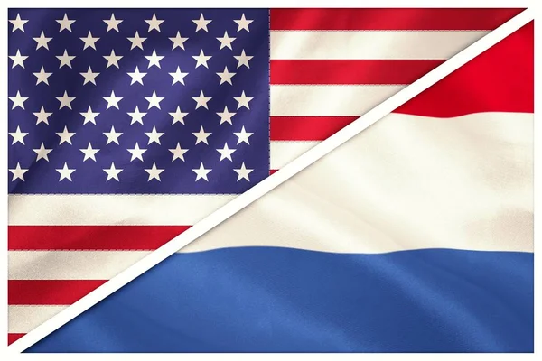 Digital Image Netherlands American Flags — стоковое фото