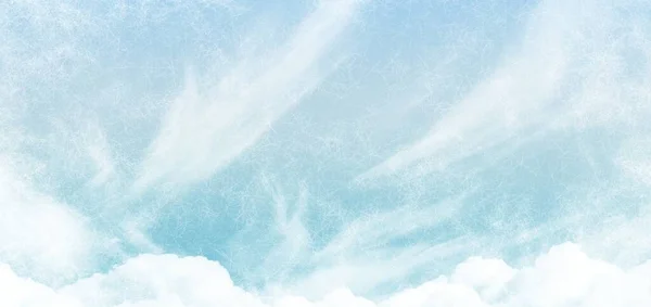 Bemalter Blauer Himmel Mit Wolken — Stockfoto
