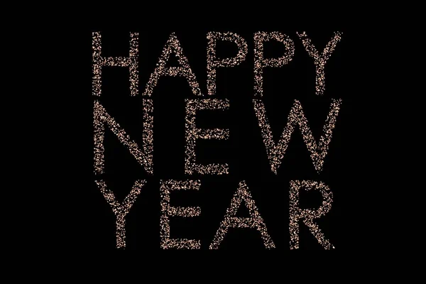 Glittering Happy New Year Black Background — Stok fotoğraf