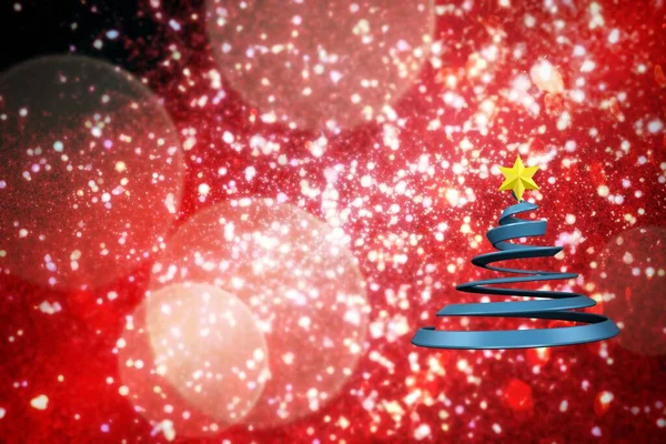 Digitally Generated Christmas Tree Shape Red Shimmer — ストック写真