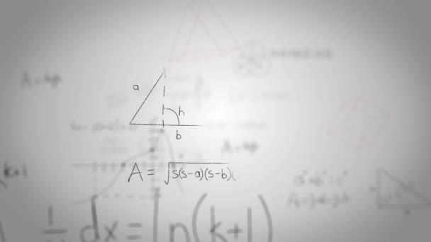 Animação Equações Matemáticas Sobre Estruturas Químicas Educação Ciência Aprendizagem Conhecimento — Vídeo de Stock