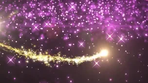 Animacja Punktów Świetlnych Gwiazd Czarnym Tle Streszczenie Koncepcji Tła Światła — Wideo stockowe
