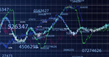 Simgeler ve veri işleme ile dijital arayüzün resmi. Dijital olarak oluşturulan küresel bilgisayar ağı teknolojisi kavramı.