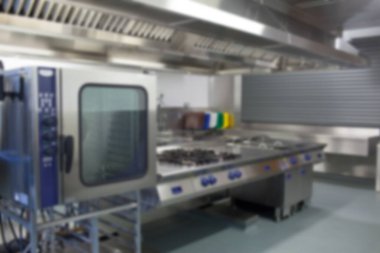 Lokantadaki ticari mutfağın içi.