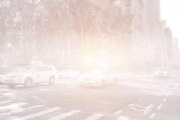 New York Street Cabs Bright Light — Stock Photo, Image