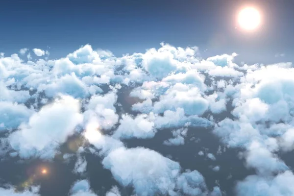 Tranquil Σκηνή Του Ήλιου Πάνω Από Σύννεφα Κατά Διάρκεια Της — Φωτογραφία Αρχείου