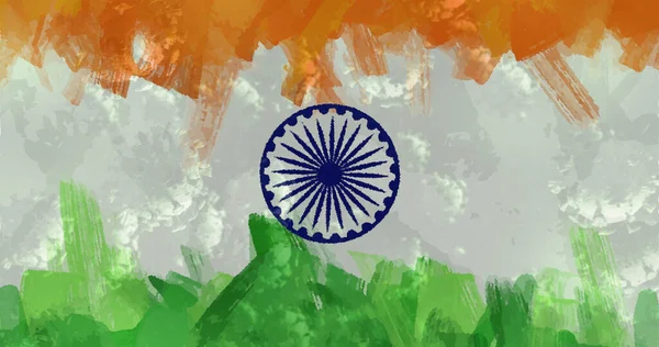 Σύνθεση Του Covid Κύτταρα Πάνω Ινδική Σημαία Παγκόσμια Covid Πανδημία — Φωτογραφία Αρχείου