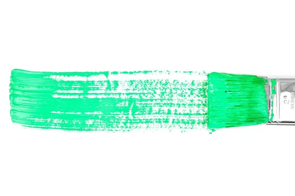 Зеленые Штрихи Кистью Белом Фоне — стоковое фото