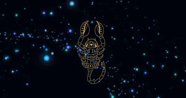 Zusammensetzung Des Skorpionsternzeichens Über Dem Sternenhimmel Horoskop Und Tierkreiszeichen Konzept — Stockfoto