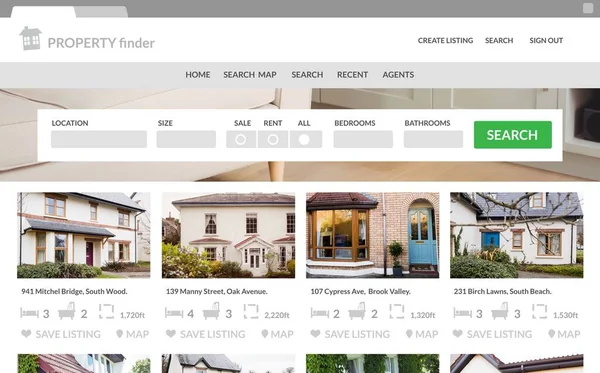 Digital composite image of property web site