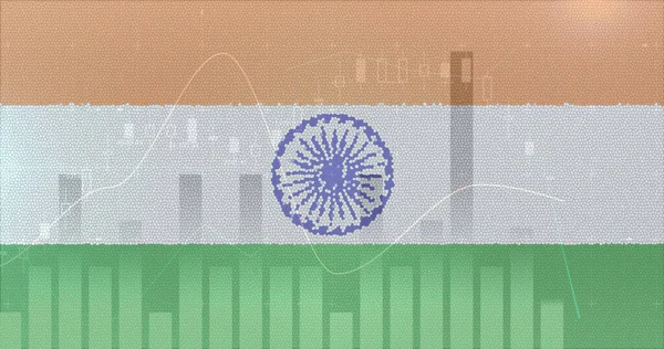 Sammansättning Statistik Över Den Indiska Flaggan Global Covid Pandemisk Indiankris — Stockfoto