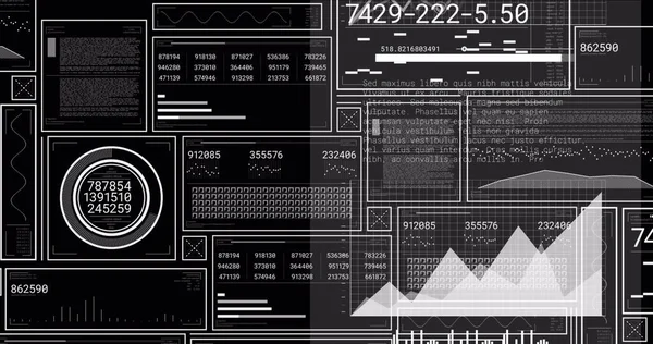 Imagen Procesamiento Datos Digitales Sobre Fondo Negro Conexiones Globales Tecnología —  Fotos de Stock