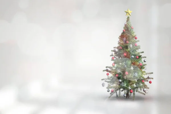 Christmas Tree Bright Room Copy Space — Stock Fotó
