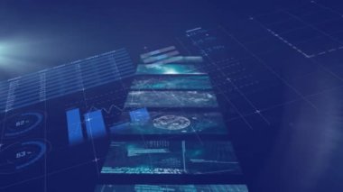 Tıbbi numaralar ve tıbbi veri işleme ile bağlantı ağının animasyonu. Küresel iş dijital arayüzü teknolojisi ve dijital olarak oluşturulan ağ konsepti.