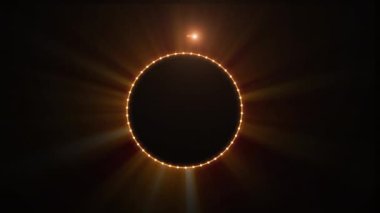 Siyah arkaplan üzerinde hareket eden sarı renkli şekillerin animasyonları. Hareket, ışıklar ve şekiller, arkaplan kavramı dijital video oluşturma.