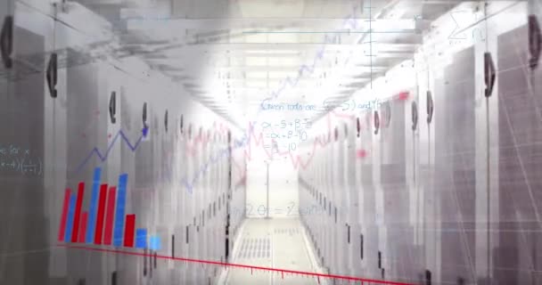 Animation Statistics Data Processing Computer Servers Global Computing Data Processing — Stock videók