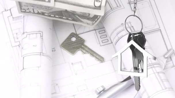 하우스 돌리는 반대하는 기숙사 열쇠를 애니메이션 부동산 — 비디오