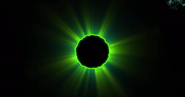 在黑色背景上移动绿色发光形状的动画 灯光和形状 背景概念 数码视频 — 图库视频影像