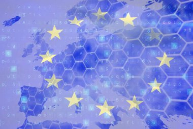 Avrupa Birliği bayrağı ile ikili kodları, yakın çekim