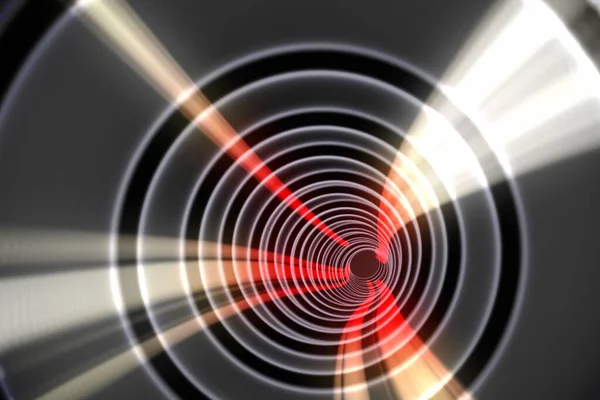 Digital Erzeugte Weiße Spirale Mit Rotem Licht — Stockfoto