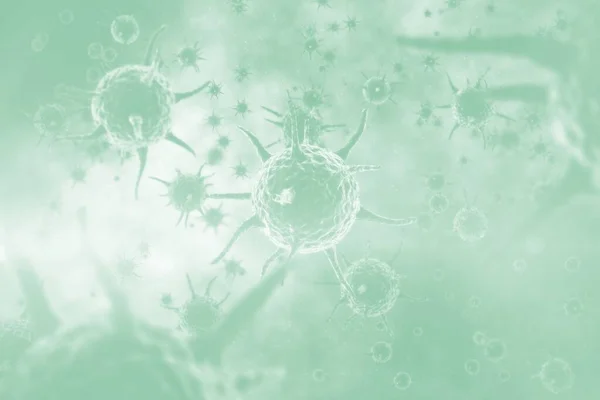 Тривимірне Зображення Ілюстрації Бактерії Зеленому Фоні — стокове фото
