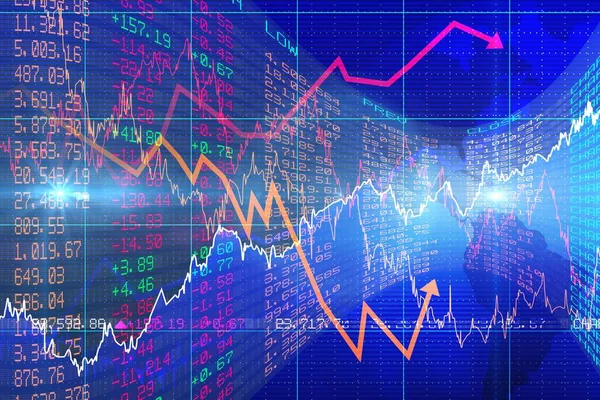 Börsendiagramm Über Einen Geschäftlichen Hintergrund — Stockfoto