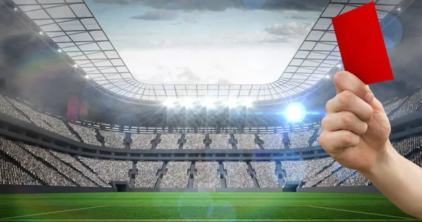 경기장에서 투구에 카드를 심판의 이미지 글로벌 스포츠 챔피언십 디지털 이미지 — 스톡 사진