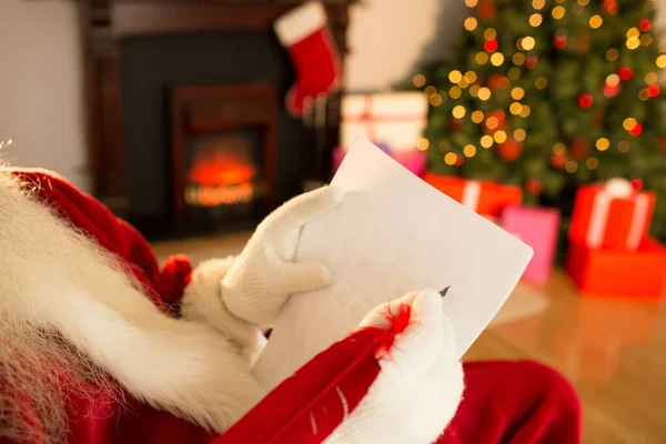 Weihnachtsmann Überprüft Seine Liste — Stockfoto